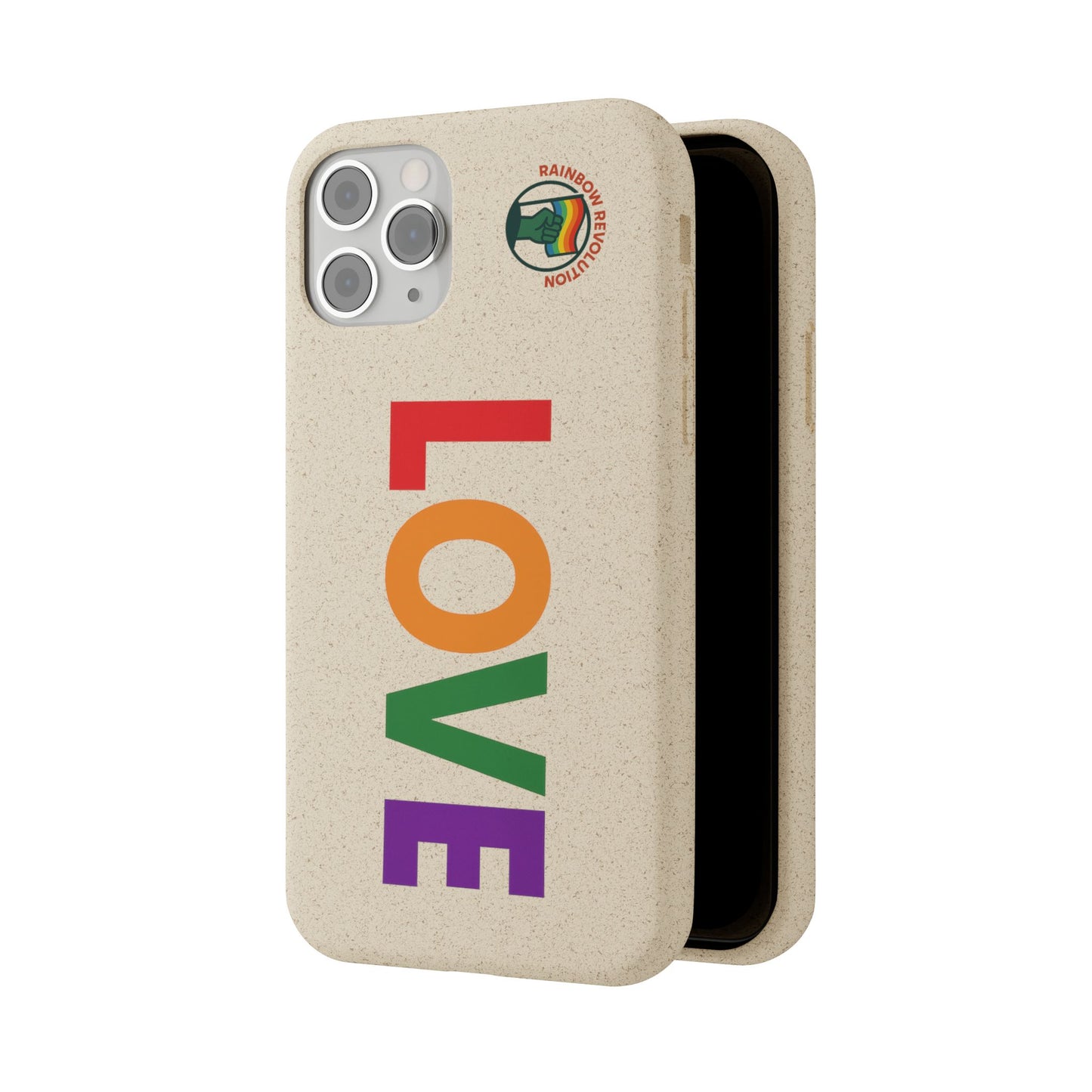 Colorful Love Biodegradable Phone Case | Eco-Friendly Gift for Friends, Green Living, Valentine's Day, Pride Month, Eco-conscious Design