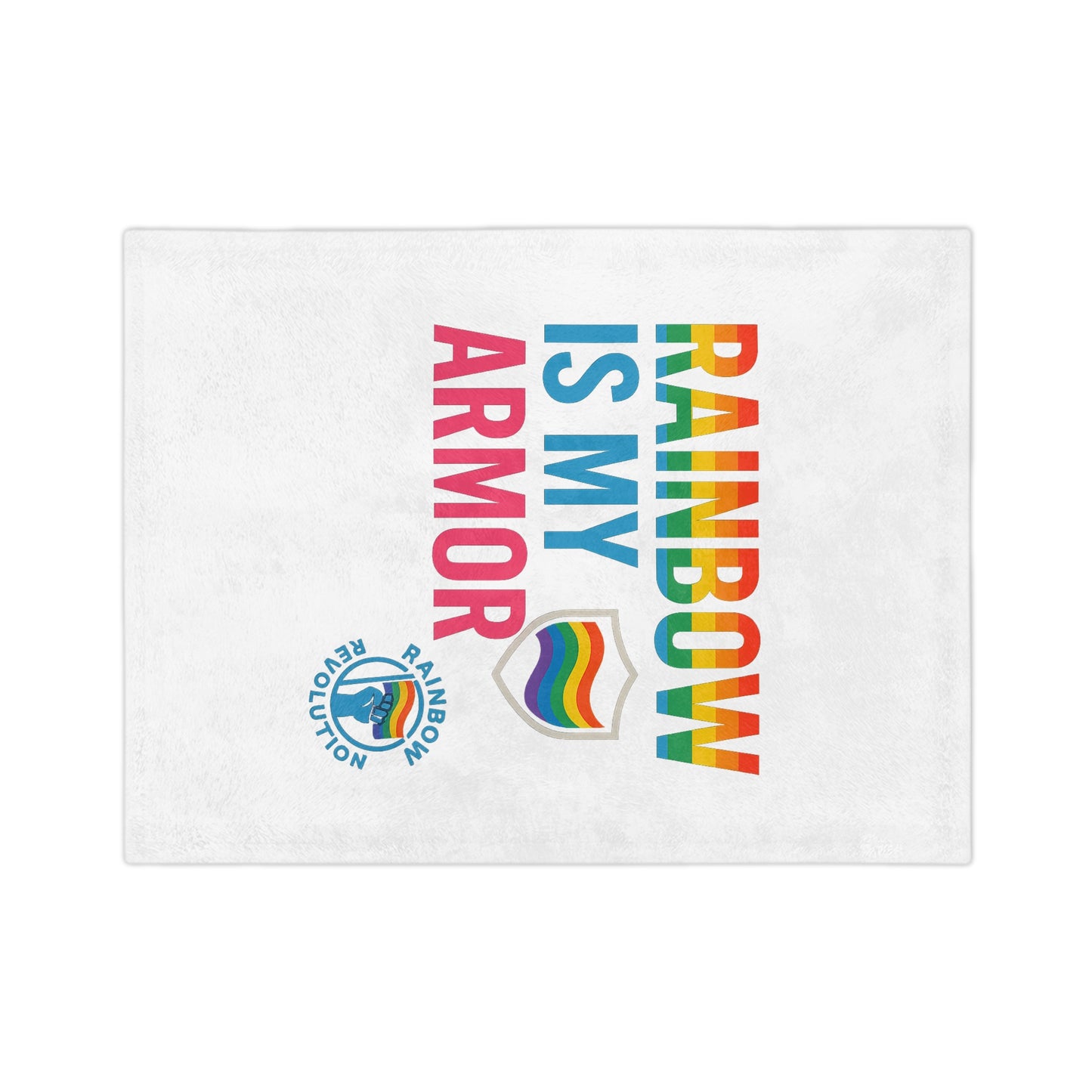 Rainbow Armor Velveteen Blanket - Soft Microfiber Throw for LGBTQ+ Pride, Cozy Home Décor, Gift for Friends, Celebration of Love