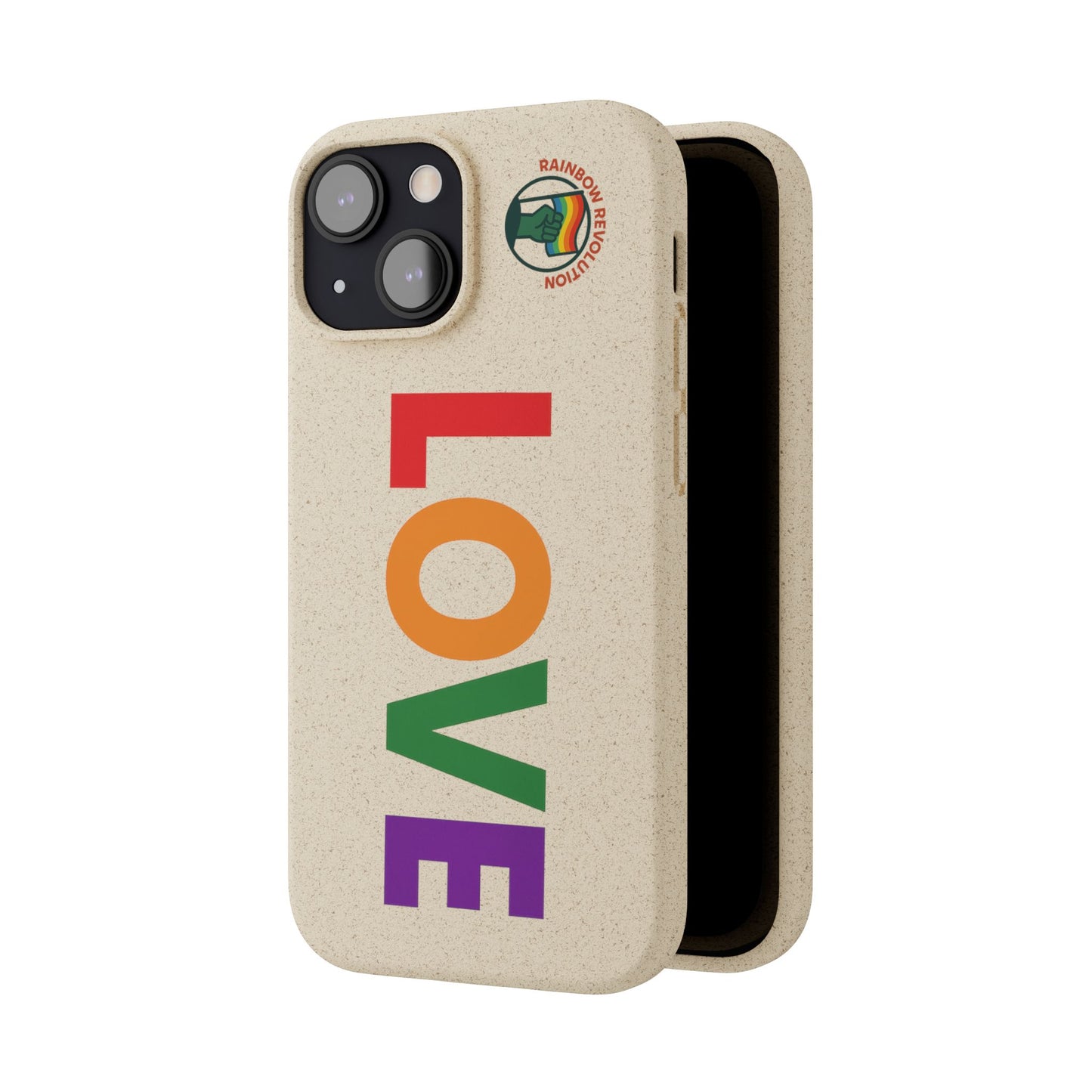 Colorful Love Biodegradable Phone Case | Eco-Friendly Gift for Friends, Green Living, Valentine's Day, Pride Month, Eco-conscious Design