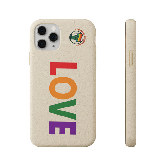 Colorful Love Biodegradable Phone Case | Eco-Friendly Gift for Friends, Green Living, Valentine's Day, Pride Month, Eco-conscious Design