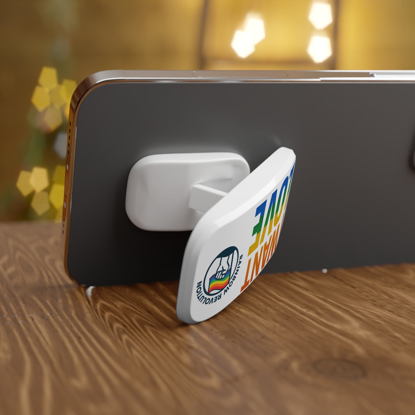 Rainbow Pride Phone Grip - I Want Love, Pop Socket, Cell Phone Accessory, LGBTQ+ Gift, Love Supporter