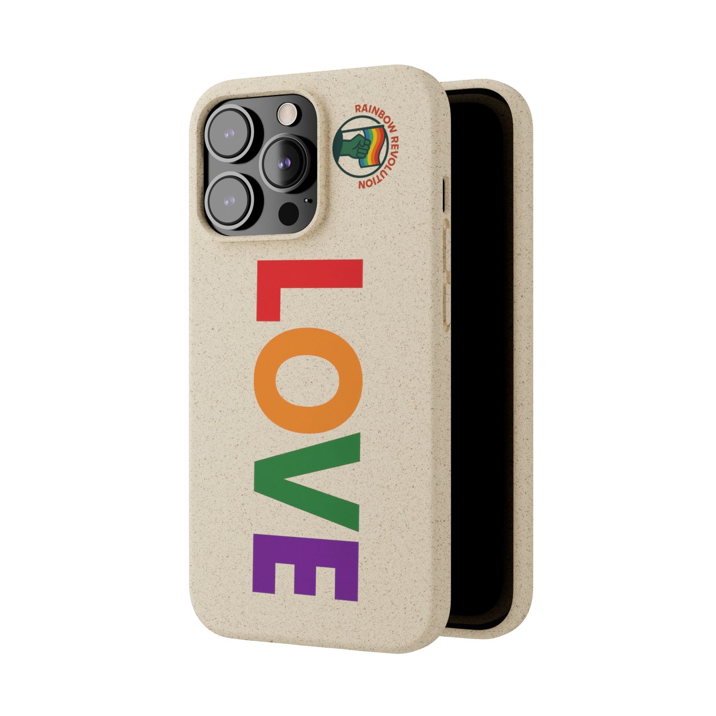 Colorful Love Biodegradable Phone Case | Eco-Friendly Gift for Friends, Green Living, Valentine's Day, Pride Month, Eco-conscious Design