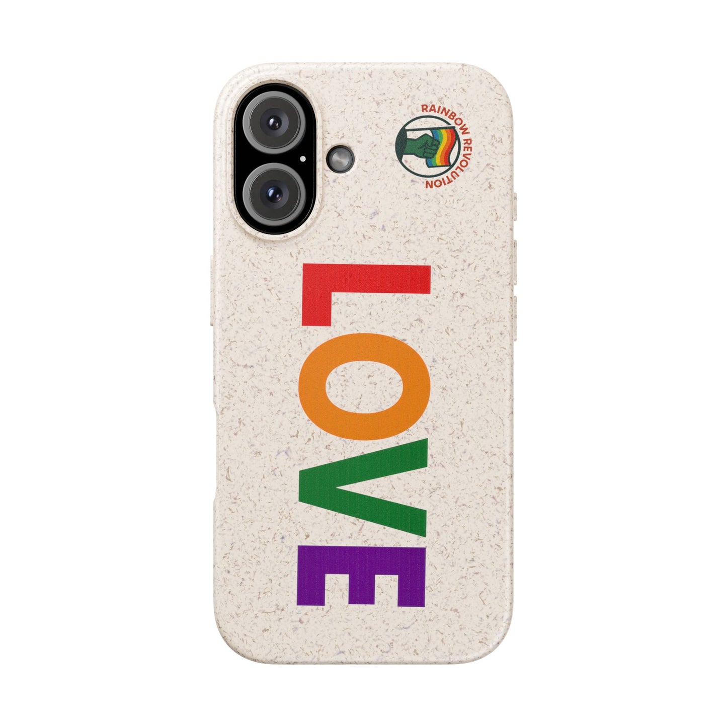 Colorful Love Biodegradable Phone Case | Eco-Friendly Gift for Friends, Green Living, Valentine's Day, Pride Month, Eco-conscious Design
