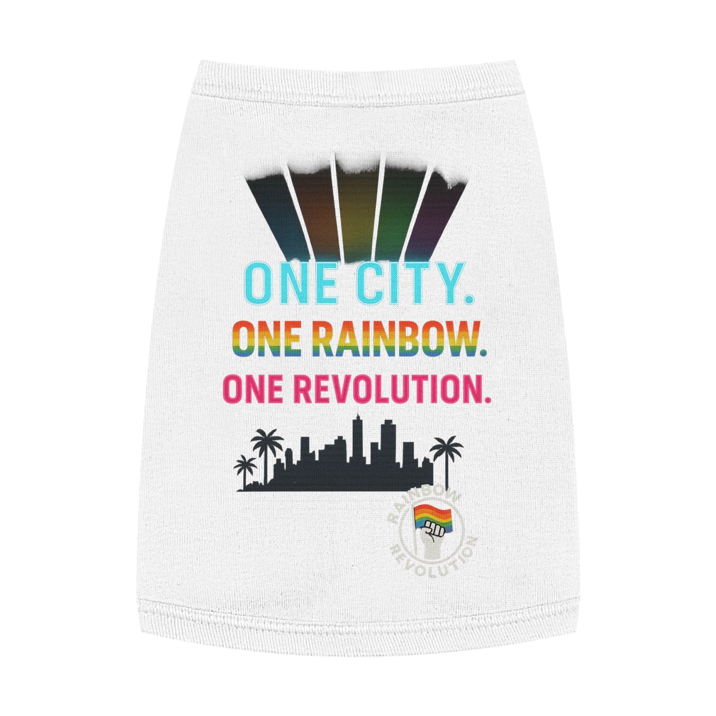Vibrant Pride Pet Tank Top, Rainbow Celebration Wear, Dog and Cat Apparel, Summer Pet Fashion, LGBTQ+ Pet Lover Gift