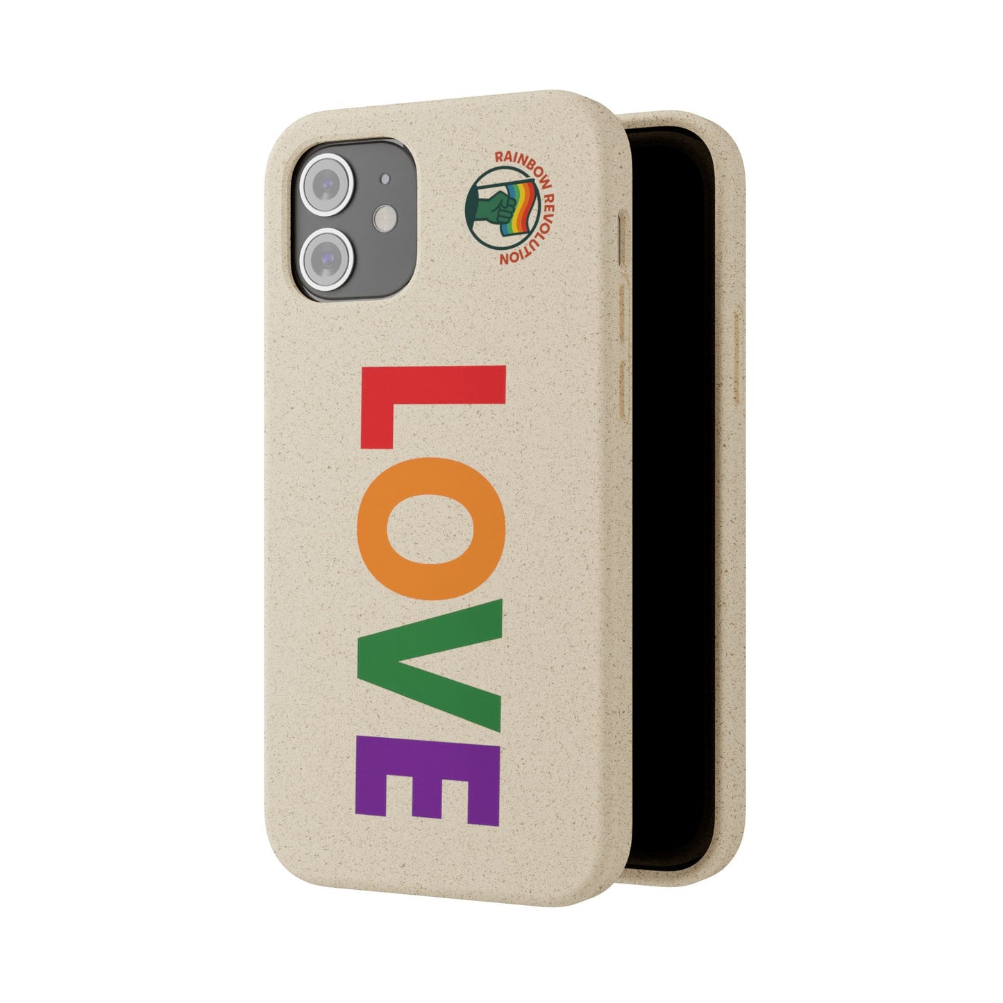 Colorful Love Biodegradable Phone Case | Eco-Friendly Gift for Friends, Green Living, Valentine's Day, Pride Month, Eco-conscious Design