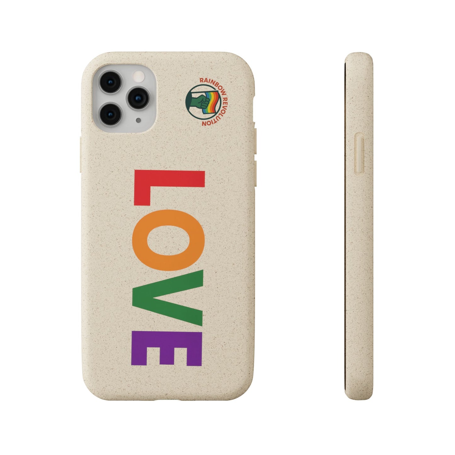 Colorful Love Biodegradable Phone Case | Eco-Friendly Gift for Friends, Green Living, Valentine's Day, Pride Month, Eco-conscious Design