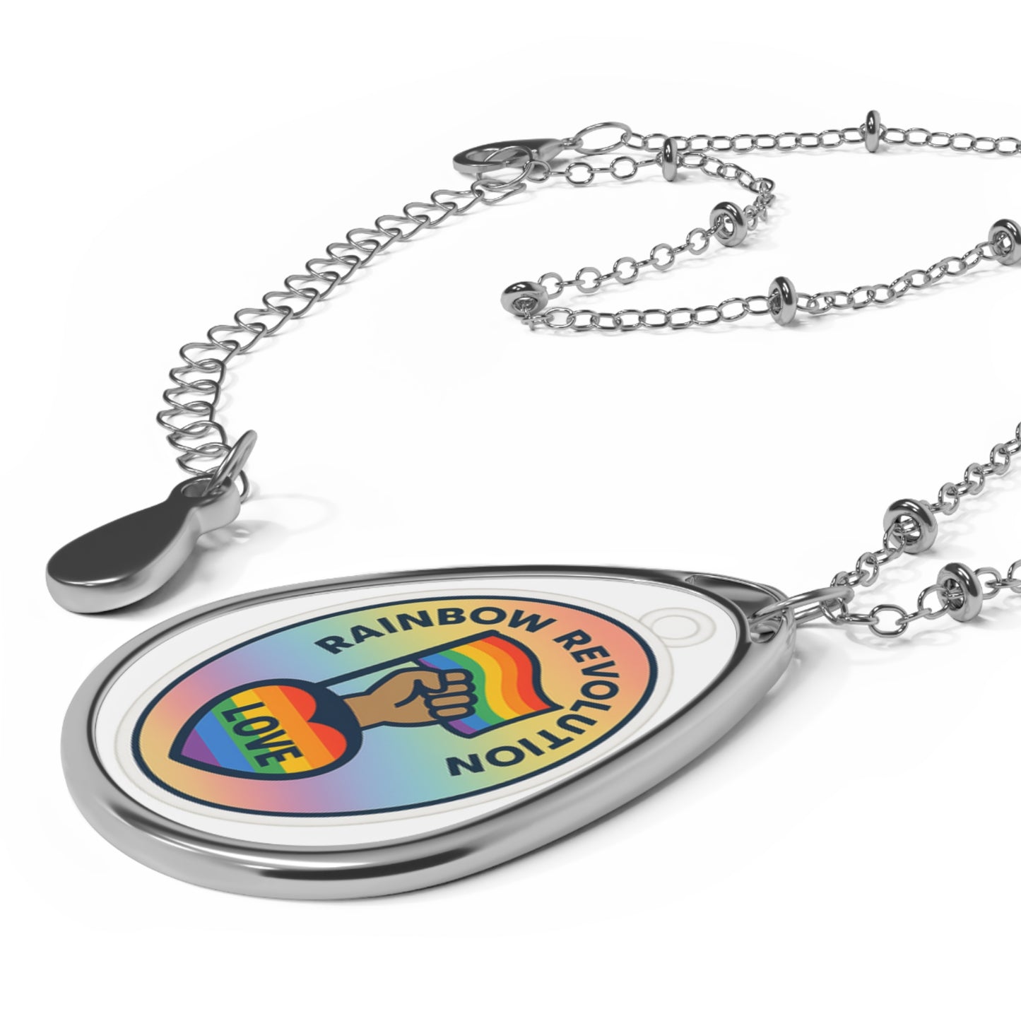 Rainbow Revolution Love Necklace, Pride Jewelry, LGBTQ+ Accessory, Statement Pendant, Gift for Equality Celebrations