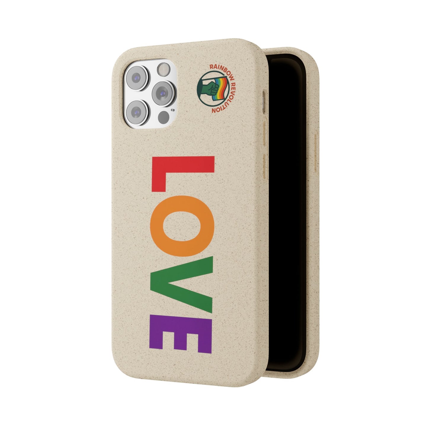 Colorful Love Biodegradable Phone Case | Eco-Friendly Gift for Friends, Green Living, Valentine's Day, Pride Month, Eco-conscious Design