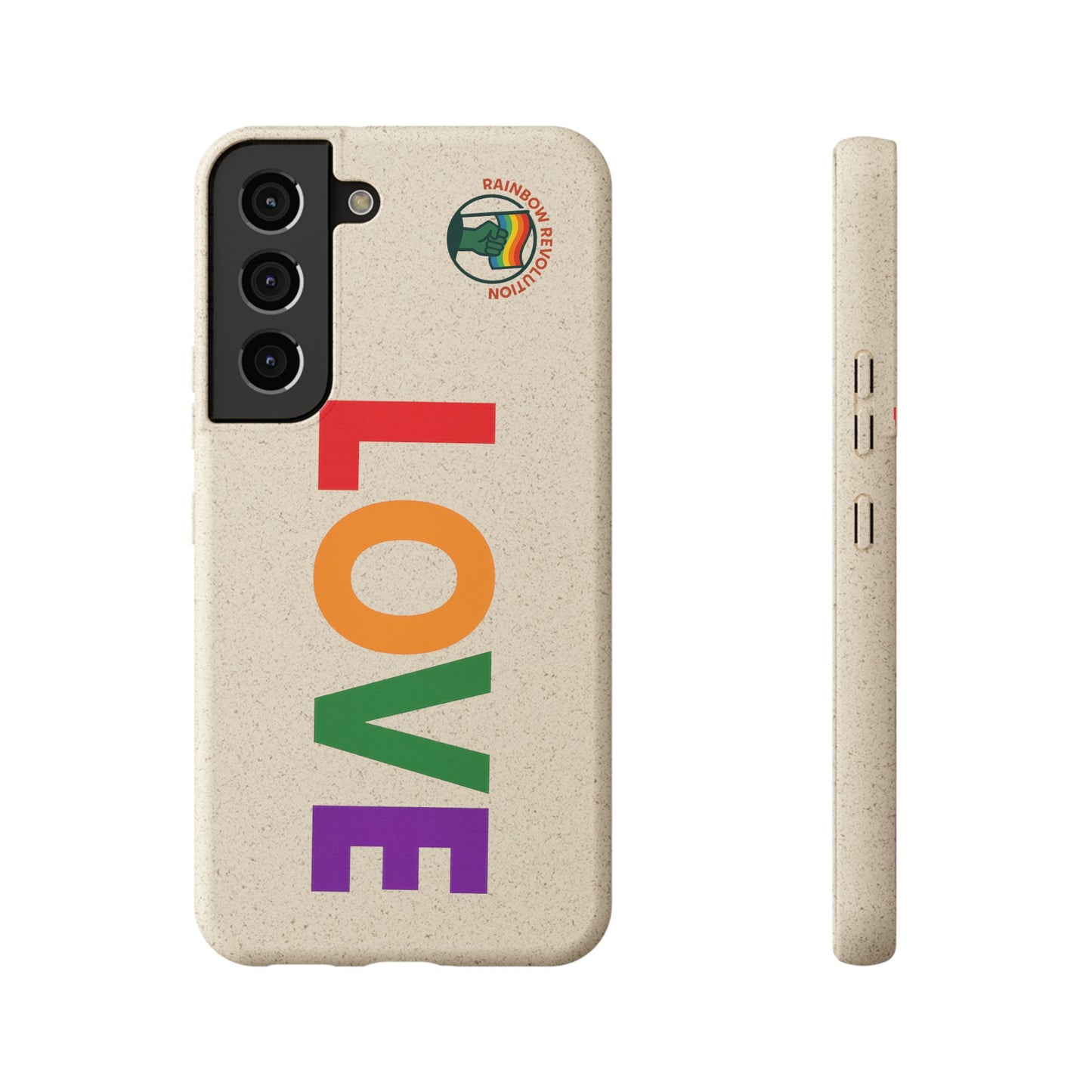 Colorful Love Biodegradable Phone Case | Eco-Friendly Gift for Friends, Green Living, Valentine's Day, Pride Month, Eco-conscious Design