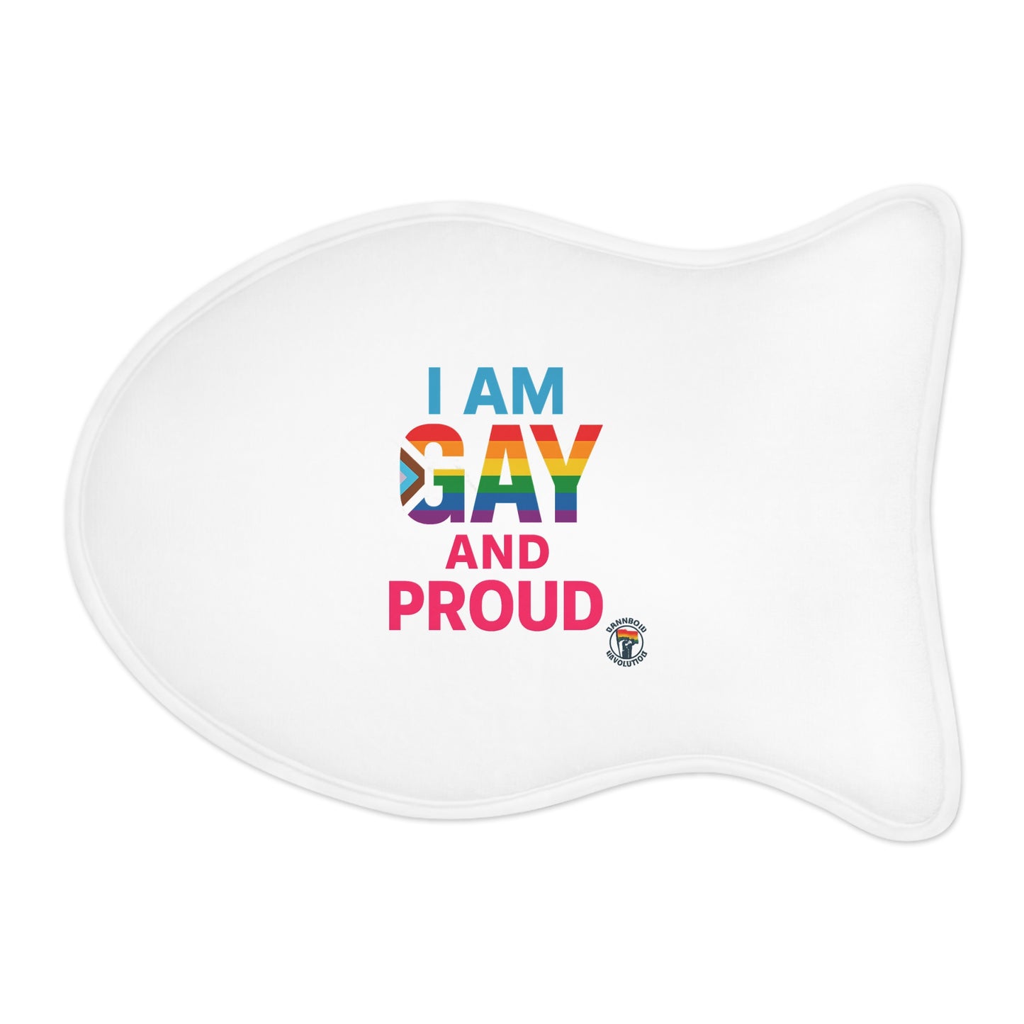 Pride Pet Feeding Mat - I Am Gay and Proud, Rainbow Design, Dog Bowl Mat, Pet Accessory, LGBTQ+ Dog Mat, Pride Month Gift