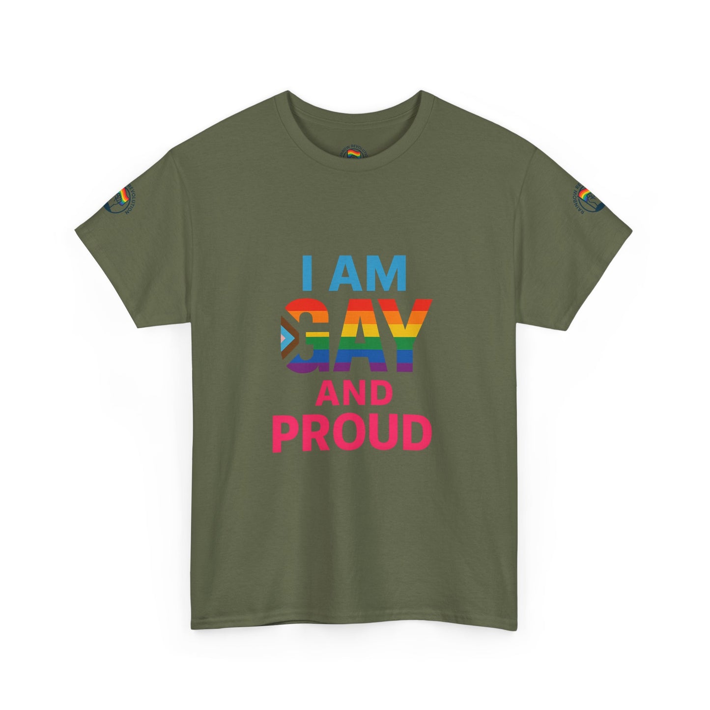 Pride Graphic Tee, I Am Gay and Proud Shirt, LGBTQ+ Apparel, Unisex Cotton Top, Festival Wear, Supportive Gift