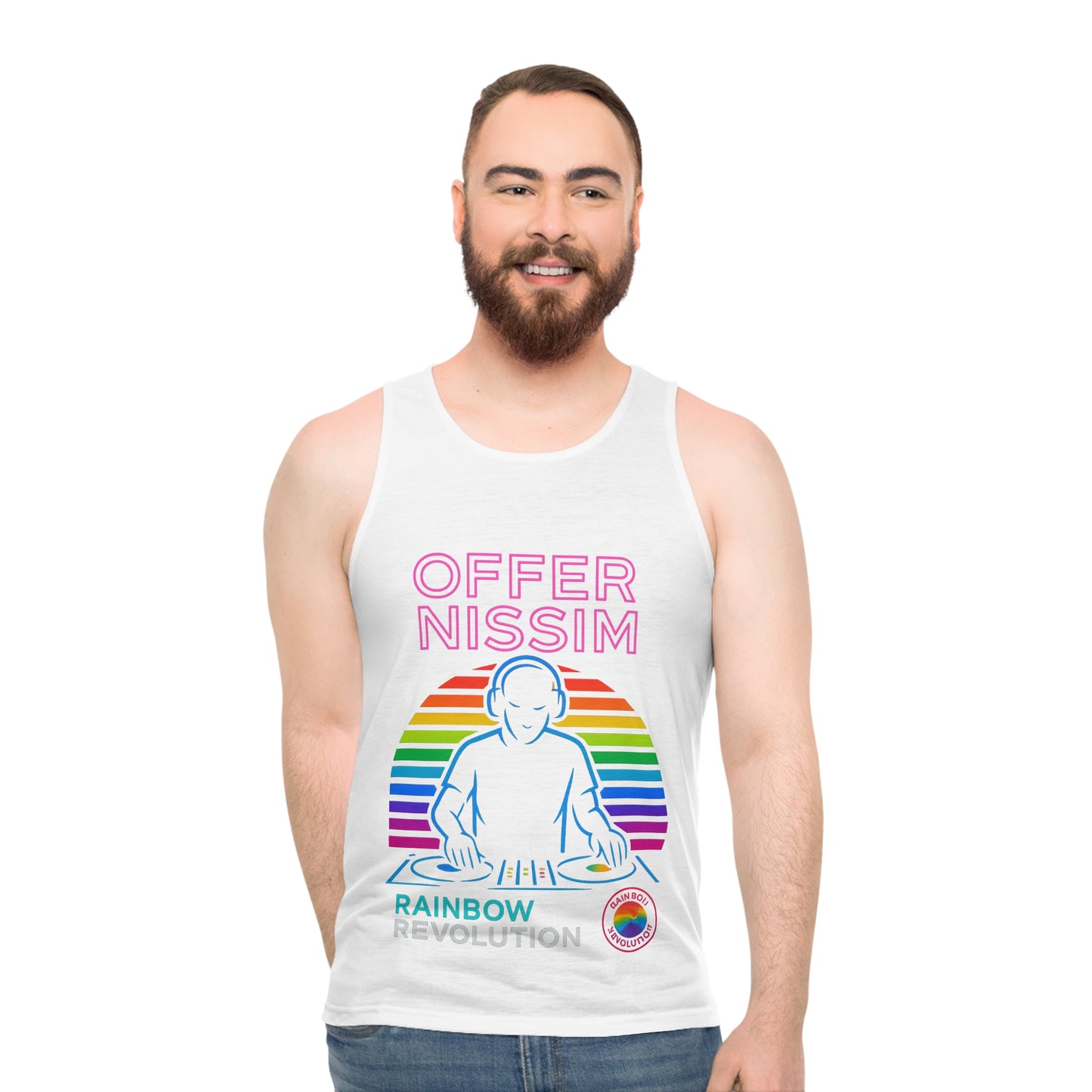 Rainbow Revolution Unisex Tank Top - Dance Party Wear, Festival Clothing, LGBTQ+ Pride Apparel, Summer Vibes, Music Lover Gift