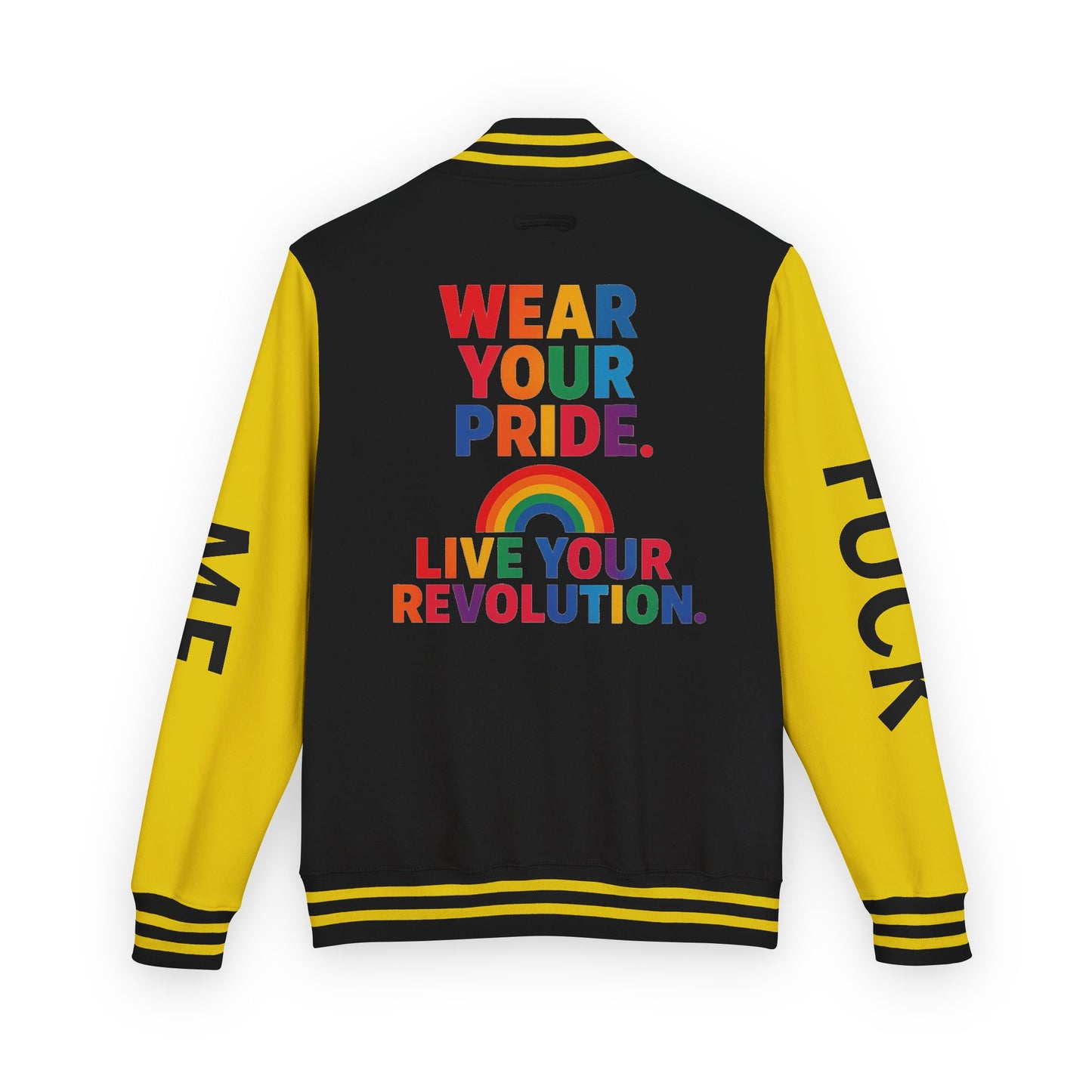 Pride Letterman Jacket - Statement Outerwear for Bold Expression, Sports Jacket, Unisex Fashion, LGBTQ+ Apparel, Gift for Her/Him