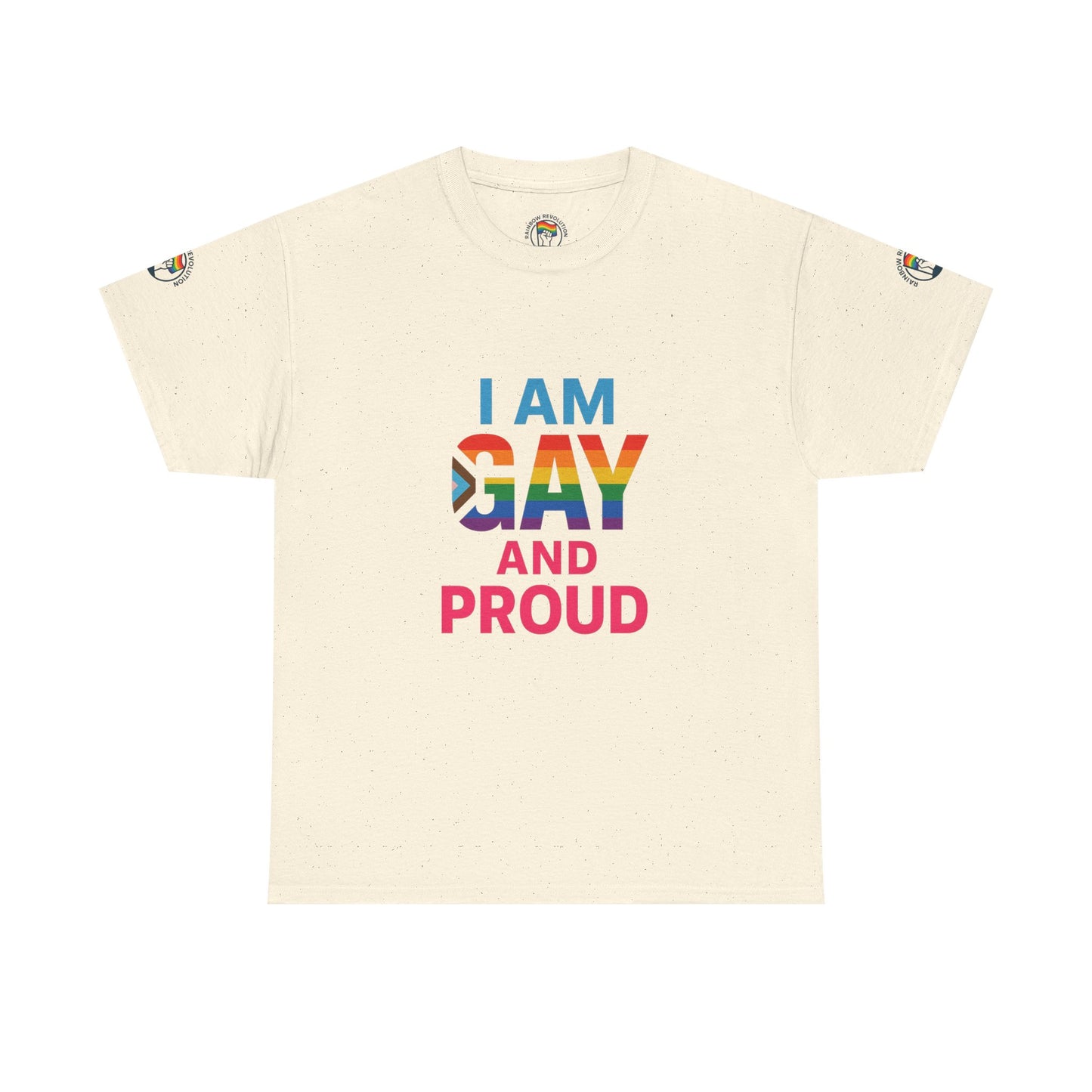 Pride Graphic Tee, I Am Gay and Proud Shirt, LGBTQ+ Apparel, Unisex Cotton Top, Festival Wear, Supportive Gift