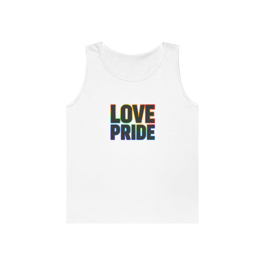 Pride Love Unisex Cotton Tank Top, LGBTQ+ Apparel, Summer Casual Wear, Pride Month Clothing, Festival Outfits