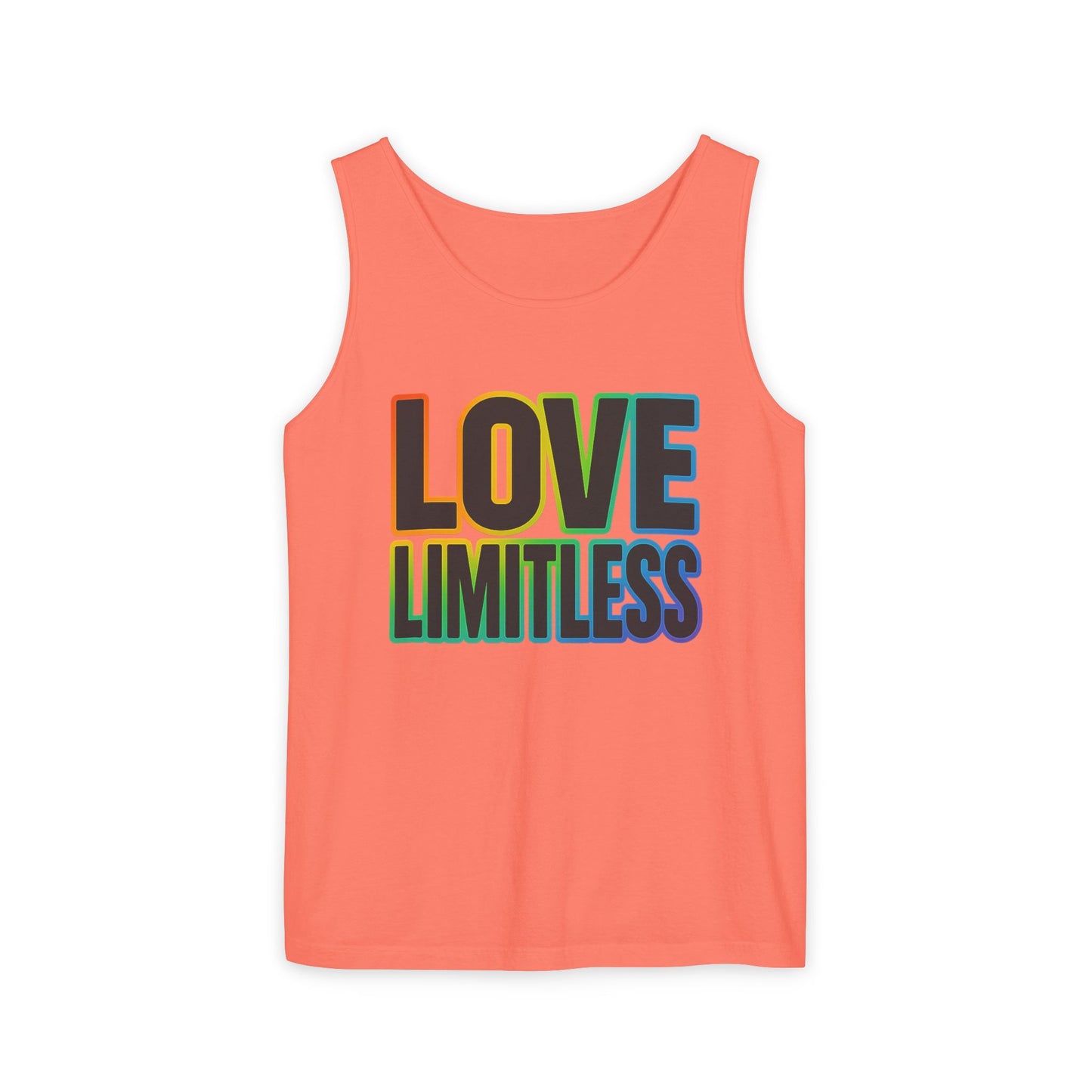 Unisex Inspirational Tank Top, Love Limitless Sleeveless Shirt, Perfect for Summer, Pride Events, Relaxed Fit Gym Wear, Gift for Friends