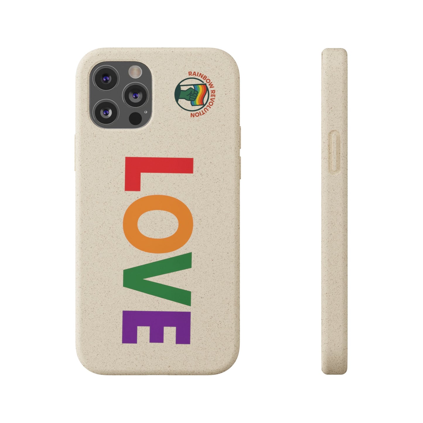 Colorful Love Biodegradable Phone Case | Eco-Friendly Gift for Friends, Green Living, Valentine's Day, Pride Month, Eco-conscious Design