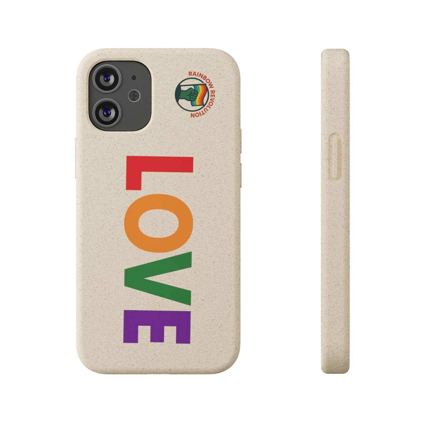 Colorful Love Biodegradable Phone Case | Eco-Friendly Gift for Friends, Green Living, Valentine's Day, Pride Month, Eco-conscious Design