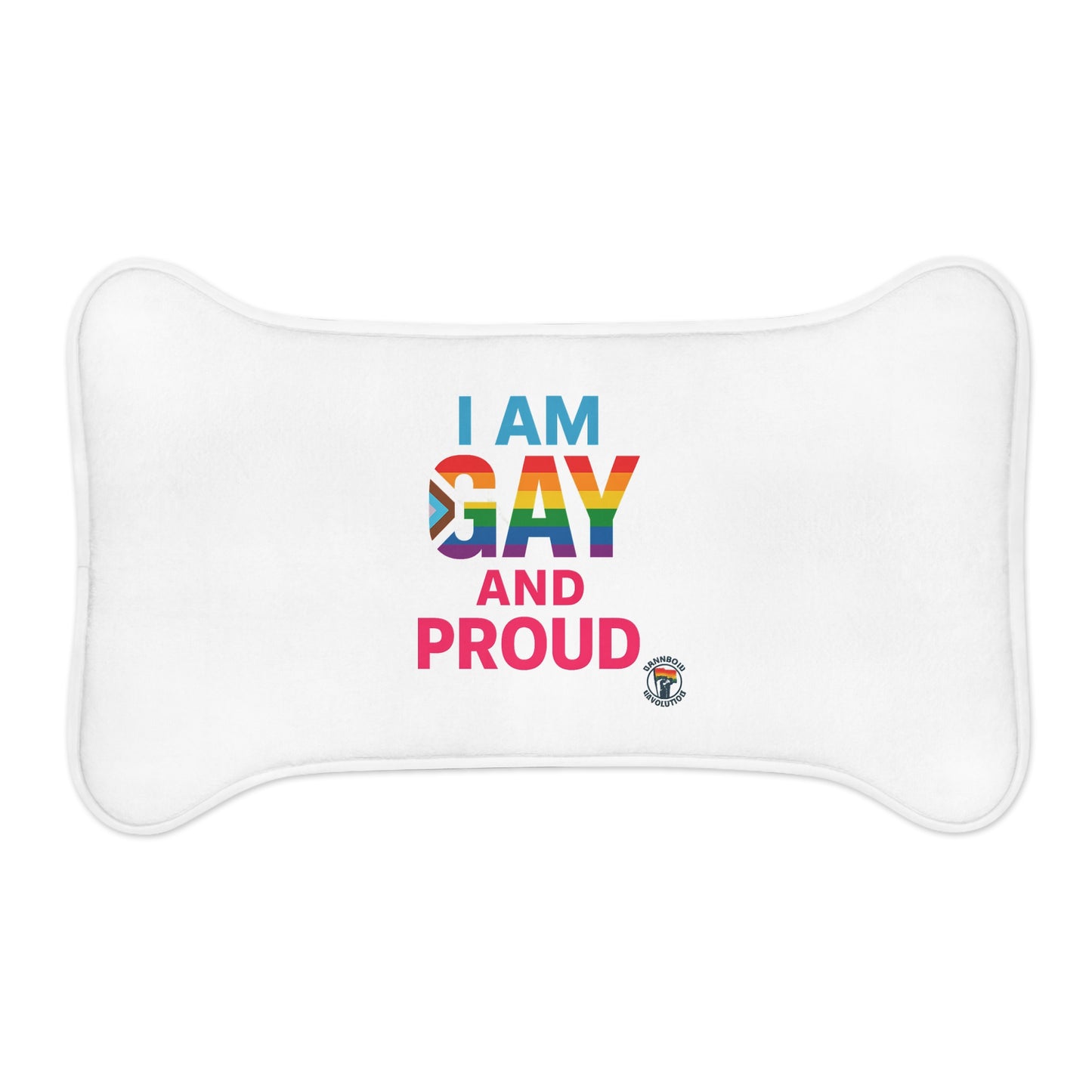 Pride Pet Feeding Mat - I Am Gay and Proud, Rainbow Design, Dog Bowl Mat, Pet Accessory, LGBTQ+ Dog Mat, Pride Month Gift