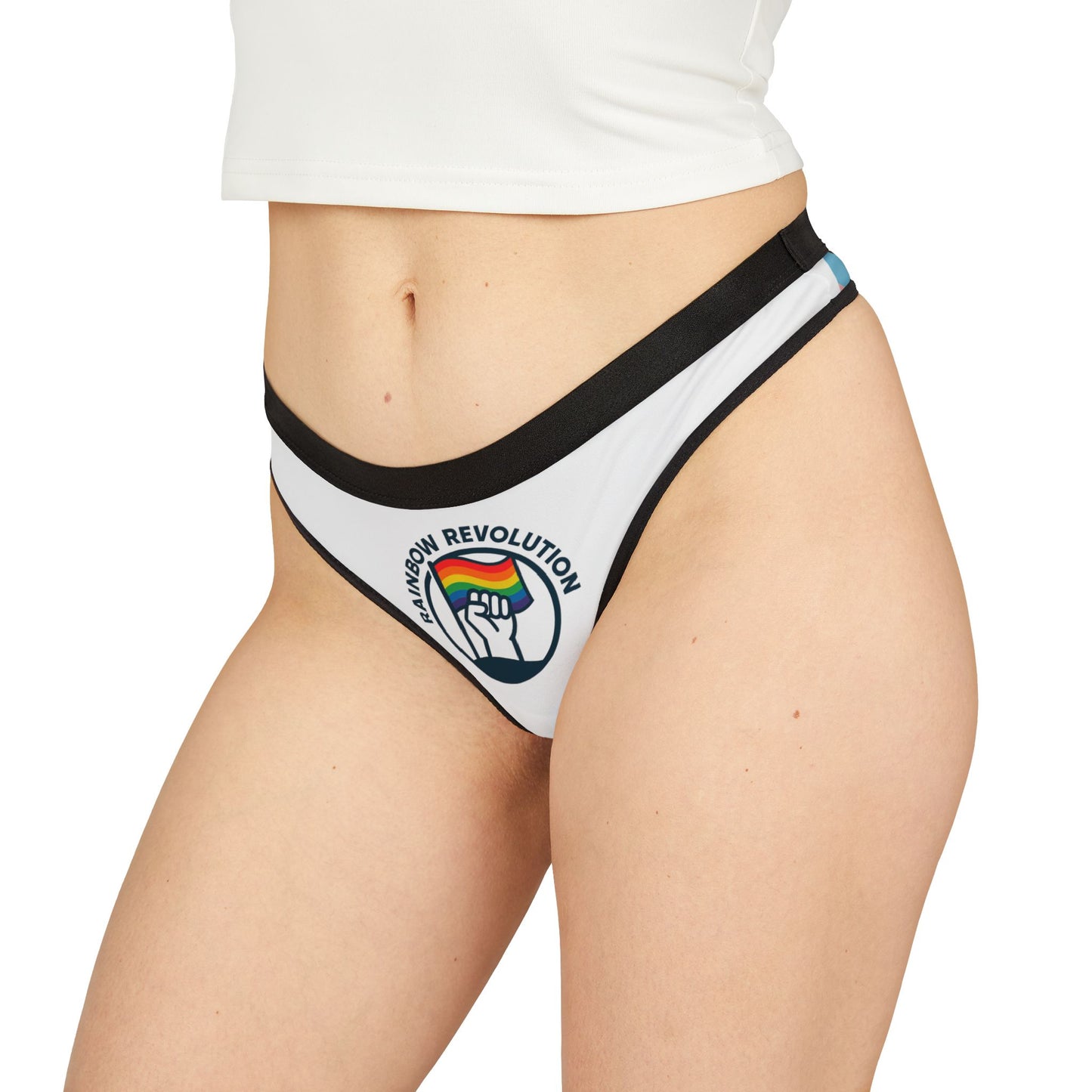 Pride-Themed Women's Thongs, Rainbow Revolution Underwear, LGBTQ+ Intimates, Colorful Thong Panties, Fun & Flirty Gifts