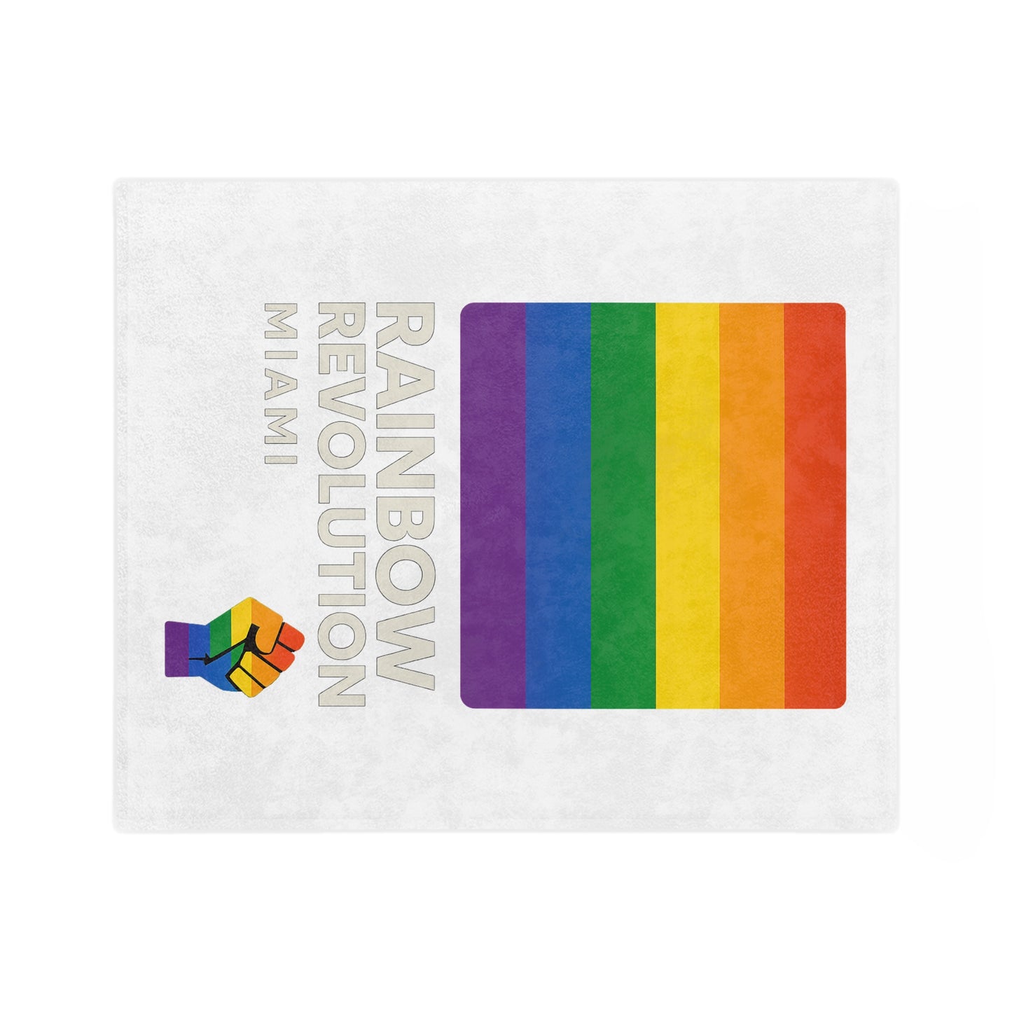 Rainbow Revolution Velveteen Blanket, Cozy LGBTQ+ Throw for Pride Month, Home Decor, Gift for Allies, Soft Microfiber Blanket