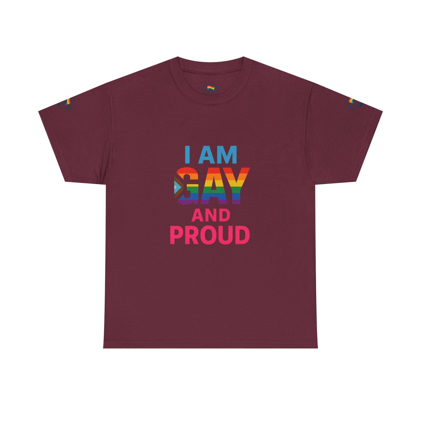 Pride Graphic Tee, I Am Gay and Proud Shirt, LGBTQ+ Apparel, Unisex Cotton Top, Festival Wear, Supportive Gift