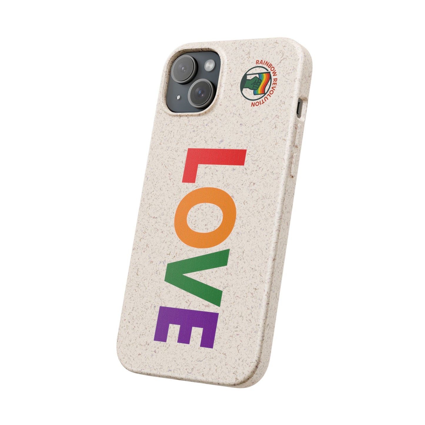 Colorful Love Biodegradable Phone Case | Eco-Friendly Gift for Friends, Green Living, Valentine's Day, Pride Month, Eco-conscious Design