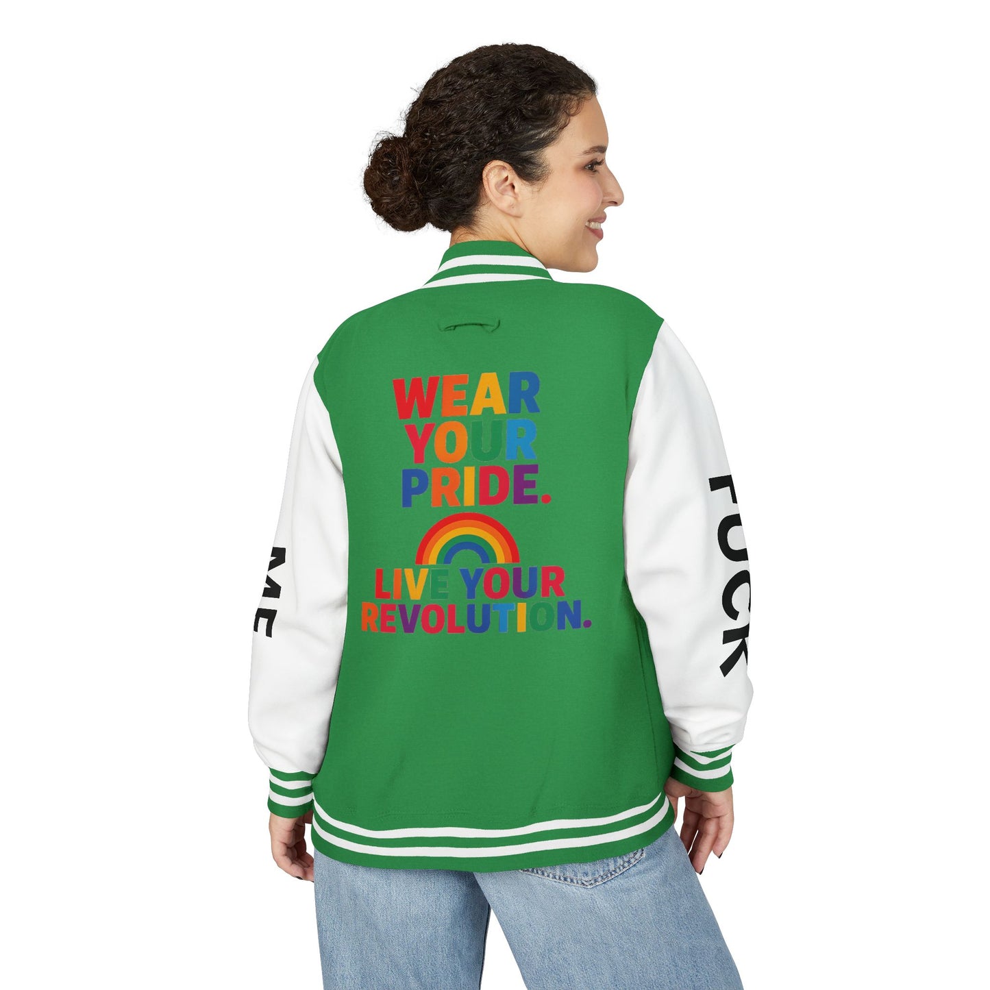 Pride Letterman Jacket - Statement Outerwear for Bold Expression, Sports Jacket, Unisex Fashion, LGBTQ+ Apparel, Gift for Her/Him