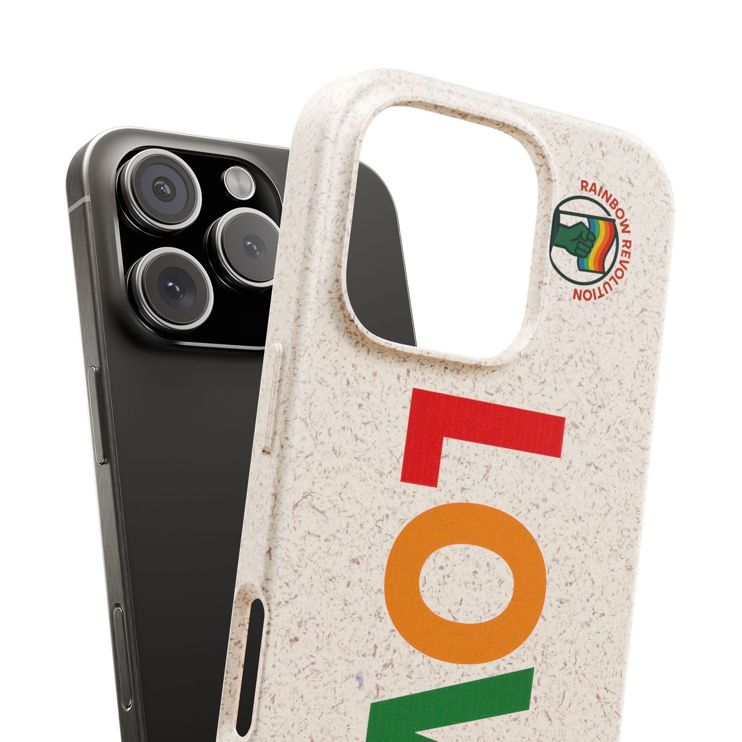Colorful Love Biodegradable Phone Case | Eco-Friendly Gift for Friends, Green Living, Valentine's Day, Pride Month, Eco-conscious Design