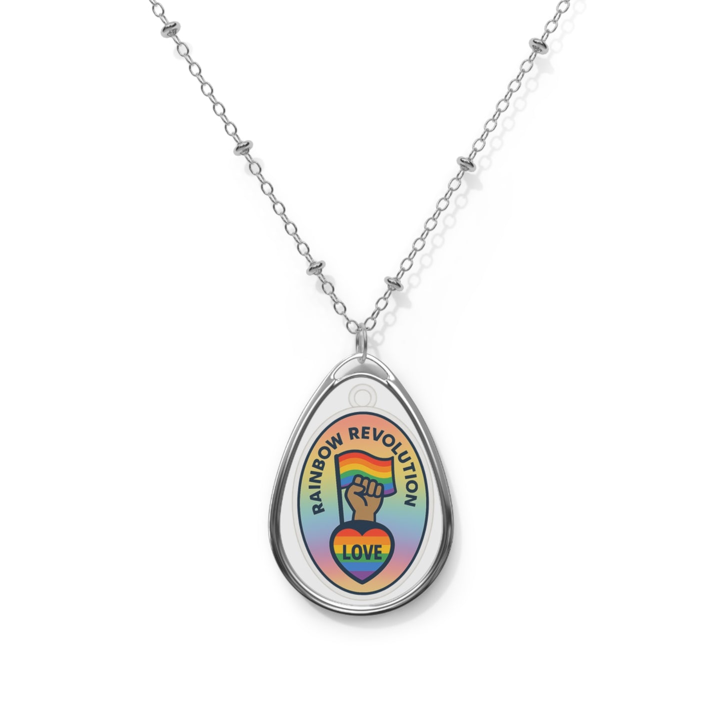 Rainbow Revolution Love Necklace, Pride Jewelry, LGBTQ+ Accessory, Statement Pendant, Gift for Equality Celebrations