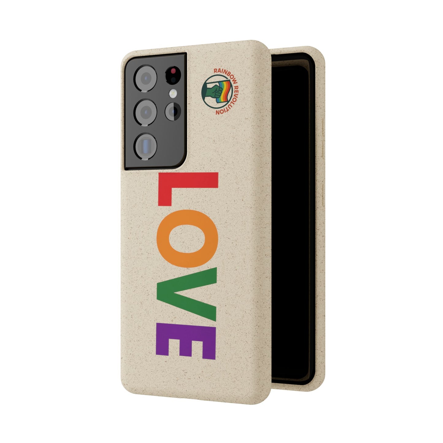 Colorful Love Biodegradable Phone Case | Eco-Friendly Gift for Friends, Green Living, Valentine's Day, Pride Month, Eco-conscious Design