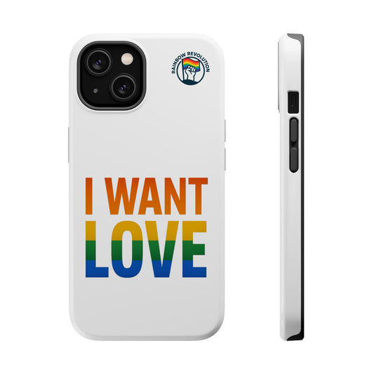 Rainbow Love Magnetic Tough Case, Phone Case for Pride, Personalized Gift, LGBTQ+ Accessory, Colorful Phone Protector, Fun and Supportive