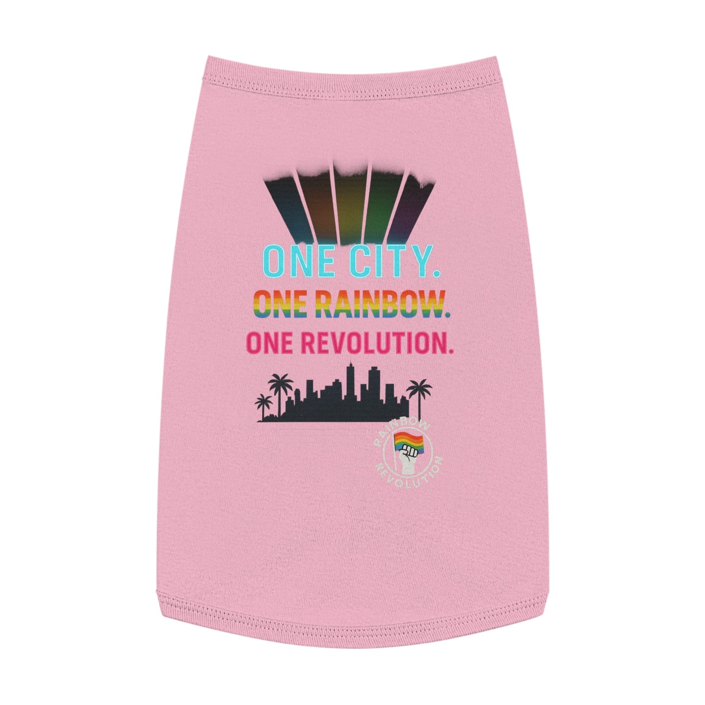Vibrant Pride Pet Tank Top, Rainbow Celebration Wear, Dog and Cat Apparel, Summer Pet Fashion, LGBTQ+ Pet Lover Gift