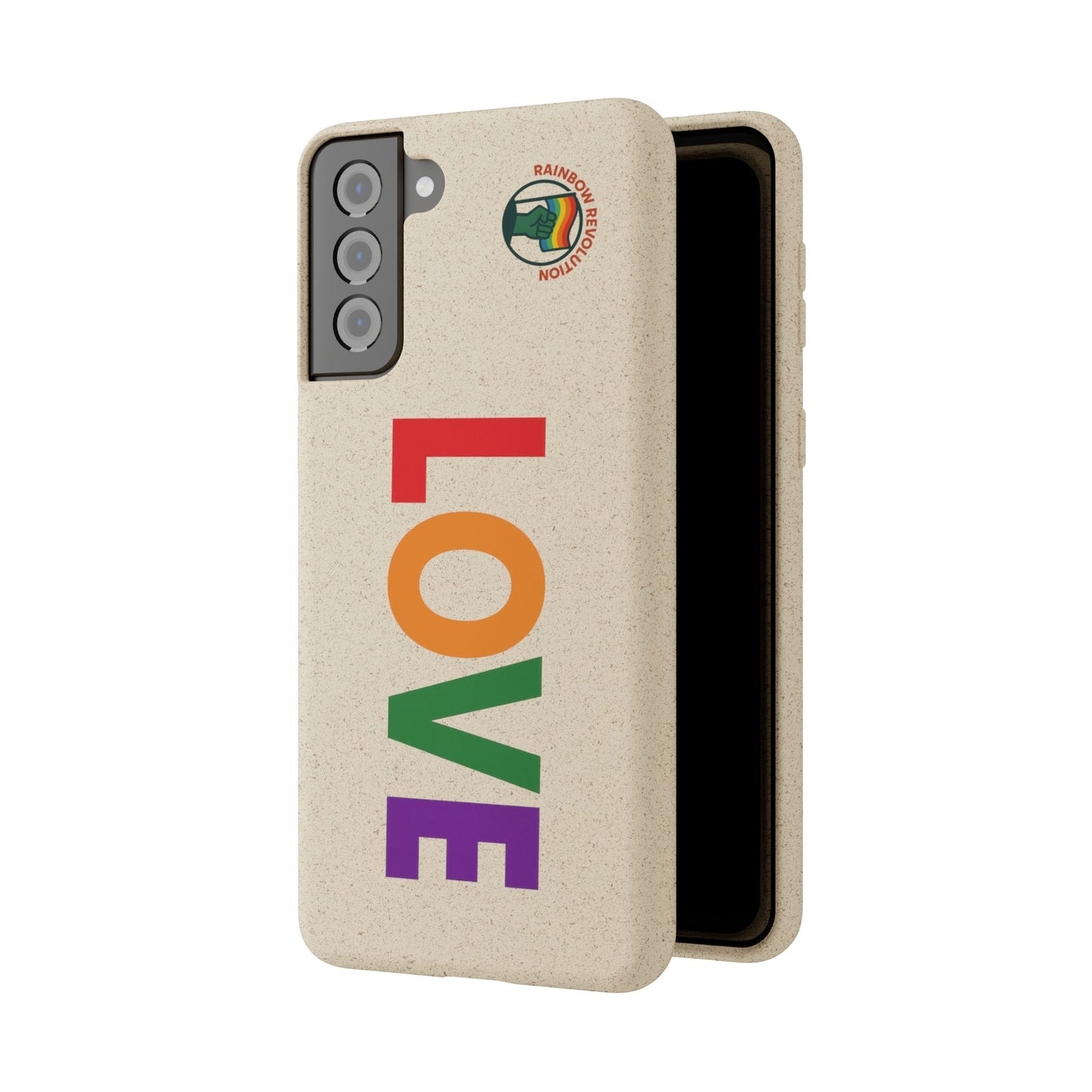 Colorful Love Biodegradable Phone Case | Eco-Friendly Gift for Friends, Green Living, Valentine's Day, Pride Month, Eco-conscious Design