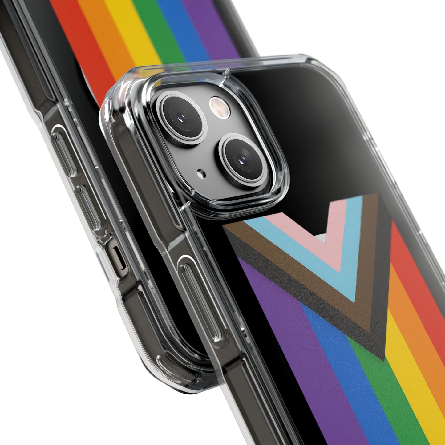 Pride-Themed Magnetic Clear Cases, LGBTQ Phone Cover, Rainbow Design, Personalized Phone Accessories, Anti-Drop Phone Case