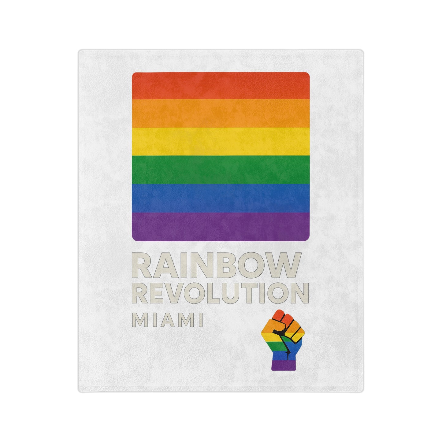 Rainbow Revolution Velveteen Blanket, Cozy LGBTQ+ Throw for Pride Month, Home Decor, Gift for Allies, Soft Microfiber Blanket