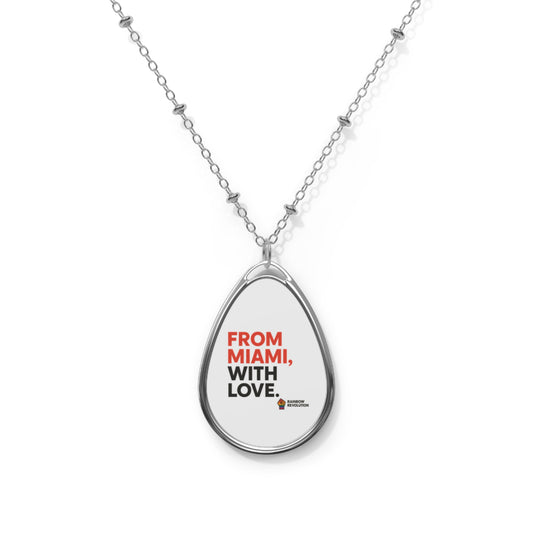 Copy of Rainbow Revolution MIAMI WITH LOVE Love Necklace, Pride Jewelry, LGBTQ+ Accessory, Statement Pendant, Gift for Equality Celebrations