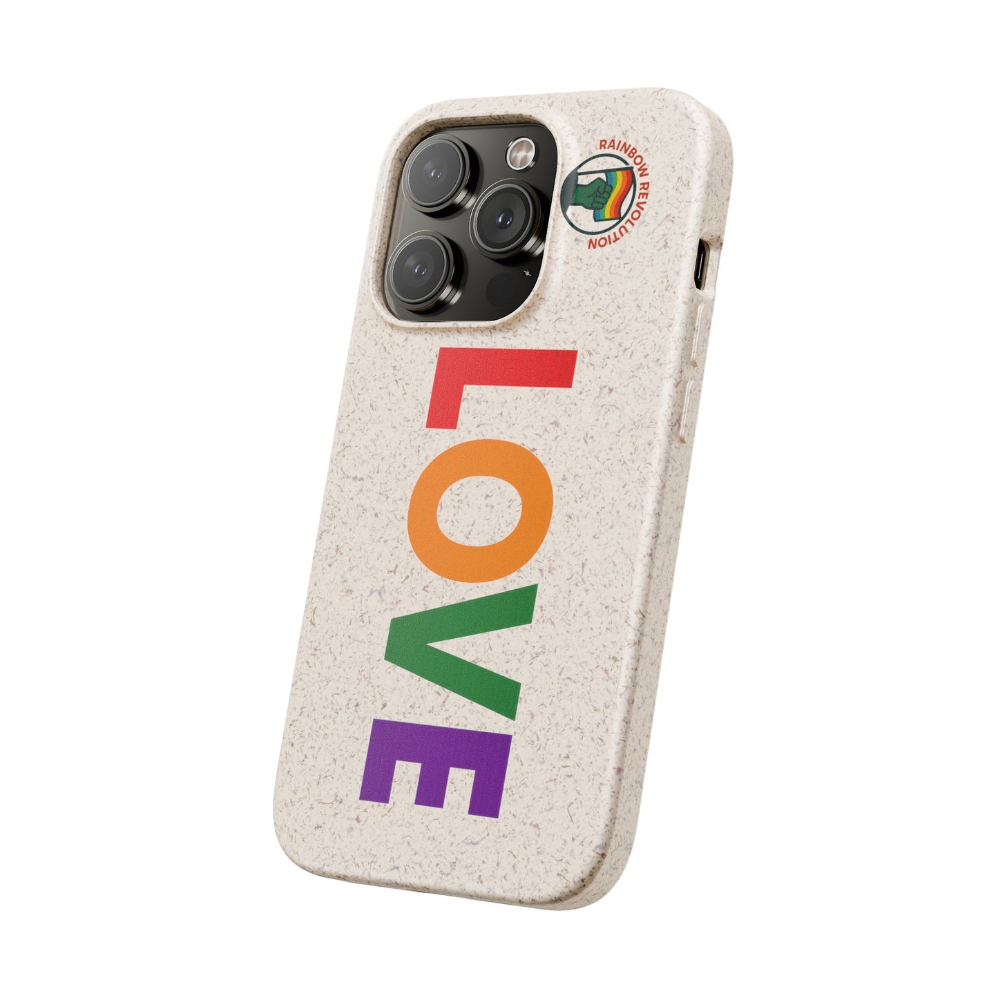 Colorful Love Biodegradable Phone Case | Eco-Friendly Gift for Friends, Green Living, Valentine's Day, Pride Month, Eco-conscious Design