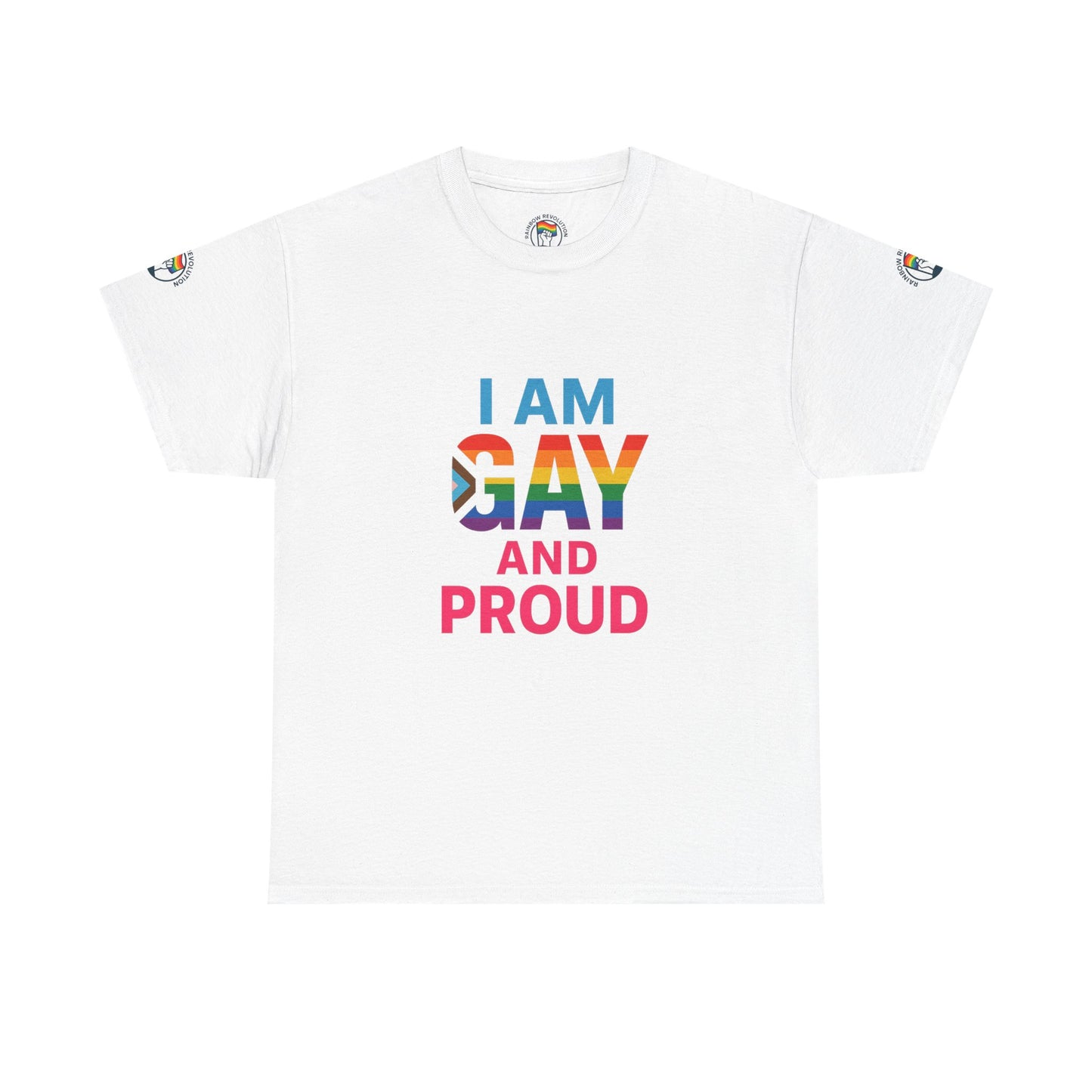 Pride Graphic Tee, I Am Gay and Proud Shirt, LGBTQ+ Apparel, Unisex Cotton Top, Festival Wear, Supportive Gift