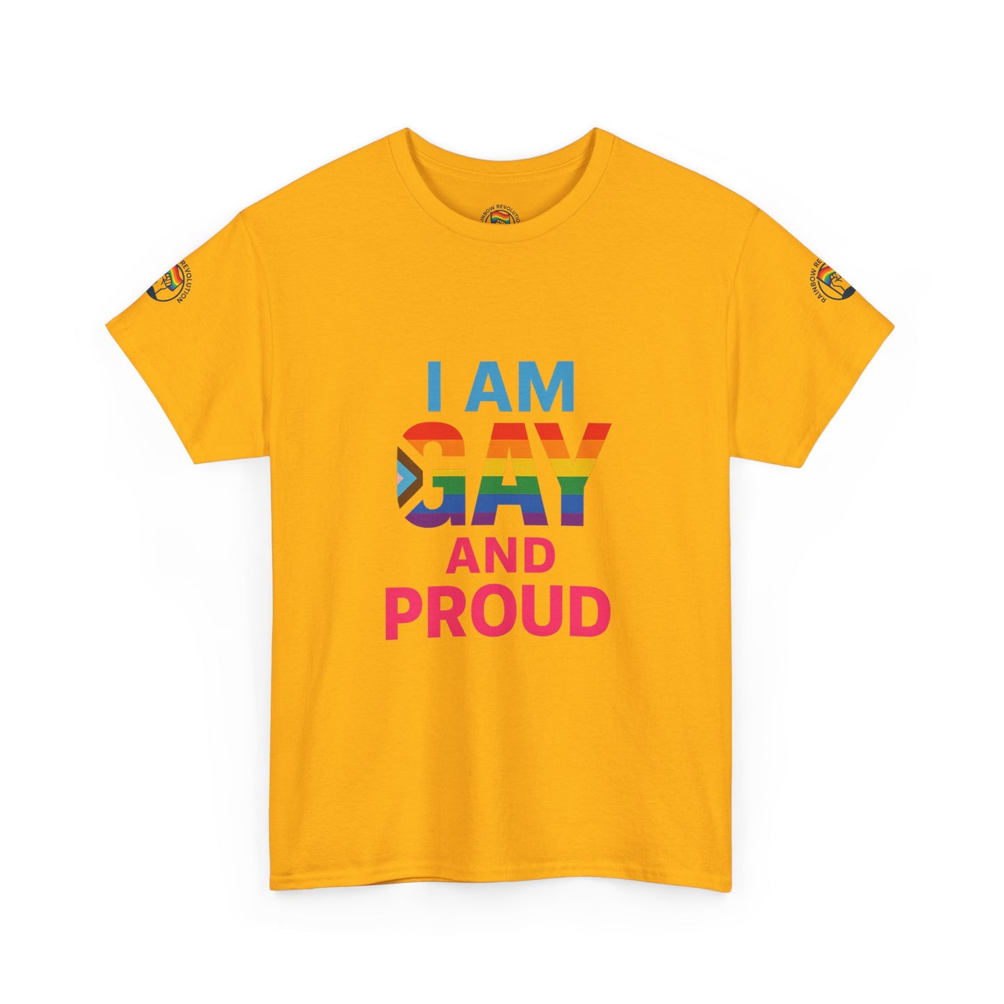 Pride Graphic Tee, I Am Gay and Proud Shirt, LGBTQ+ Apparel, Unisex Cotton Top, Festival Wear, Supportive Gift
