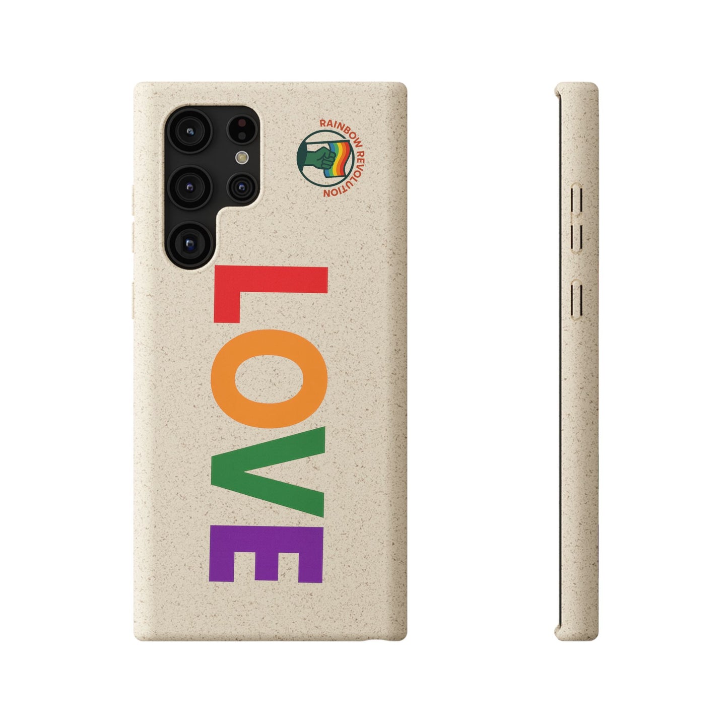 Colorful Love Biodegradable Phone Case | Eco-Friendly Gift for Friends, Green Living, Valentine's Day, Pride Month, Eco-conscious Design