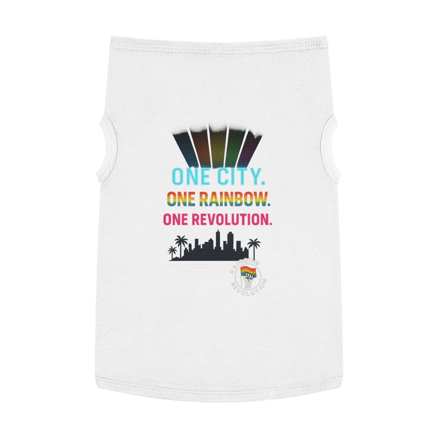 Vibrant Pride Pet Tank Top, Rainbow Celebration Wear, Dog and Cat Apparel, Summer Pet Fashion, LGBTQ+ Pet Lover Gift