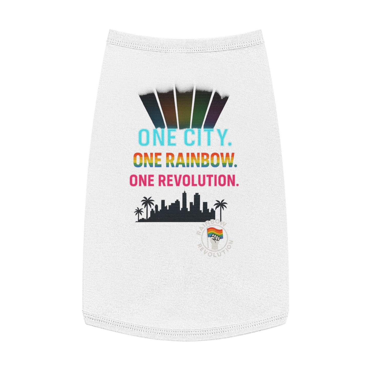 Vibrant Pride Pet Tank Top, Rainbow Celebration Wear, Dog and Cat Apparel, Summer Pet Fashion, LGBTQ+ Pet Lover Gift