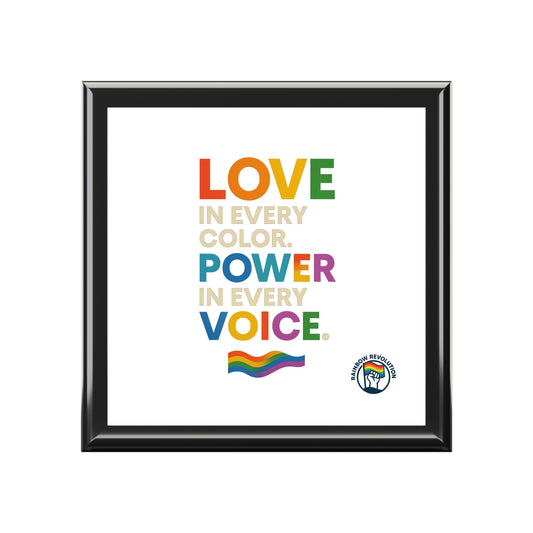 Copy of Pride Jewelry Box with Love is Love Design LOVE-POWER-VOICE, LGBTQ+ Keepsake, Rainbow Gift for Charm Storage, Pride Month Decoration, Colorful Organizer