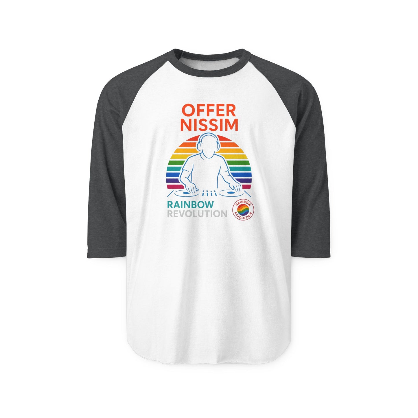 Rainbow Revolution Unisex Raglan Tee, Retro Gay Pride Shirt, Summer Festival Wear, Perfect for LGBTQ+ Celebrations