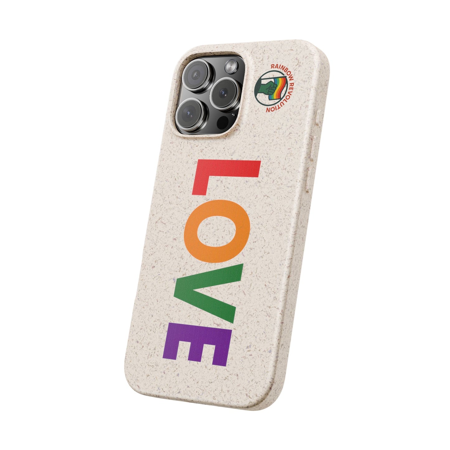 Colorful Love Biodegradable Phone Case | Eco-Friendly Gift for Friends, Green Living, Valentine's Day, Pride Month, Eco-conscious Design