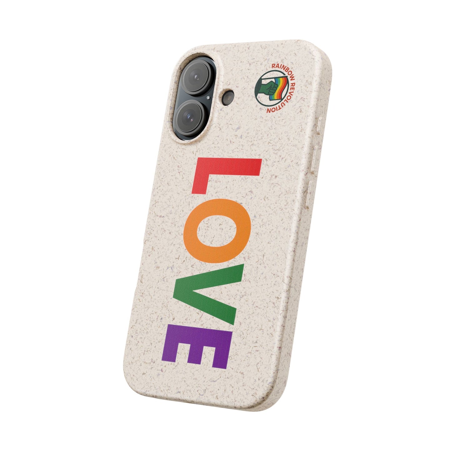 Colorful Love Biodegradable Phone Case | Eco-Friendly Gift for Friends, Green Living, Valentine's Day, Pride Month, Eco-conscious Design