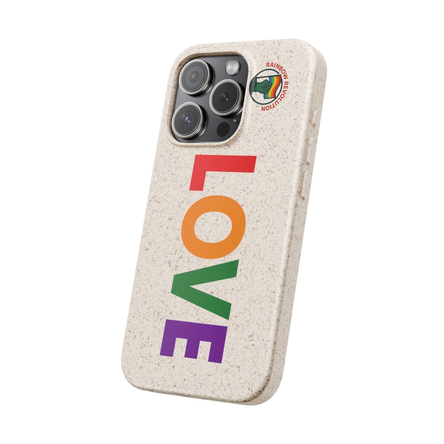 Colorful Love Biodegradable Phone Case | Eco-Friendly Gift for Friends, Green Living, Valentine's Day, Pride Month, Eco-conscious Design