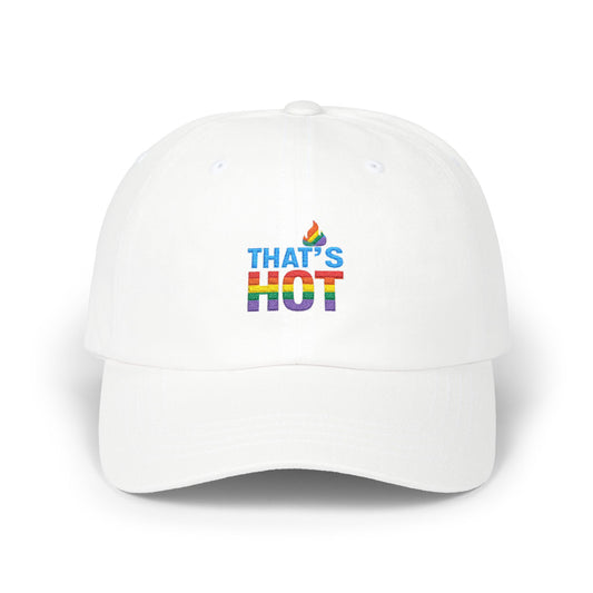 Stylish Dad Cap with Rainbow 'That's Hot' Design, LGBTQ+ Pride Hat, Casual Everyday Accessory, Gift for Father's Day, Summer Fashion