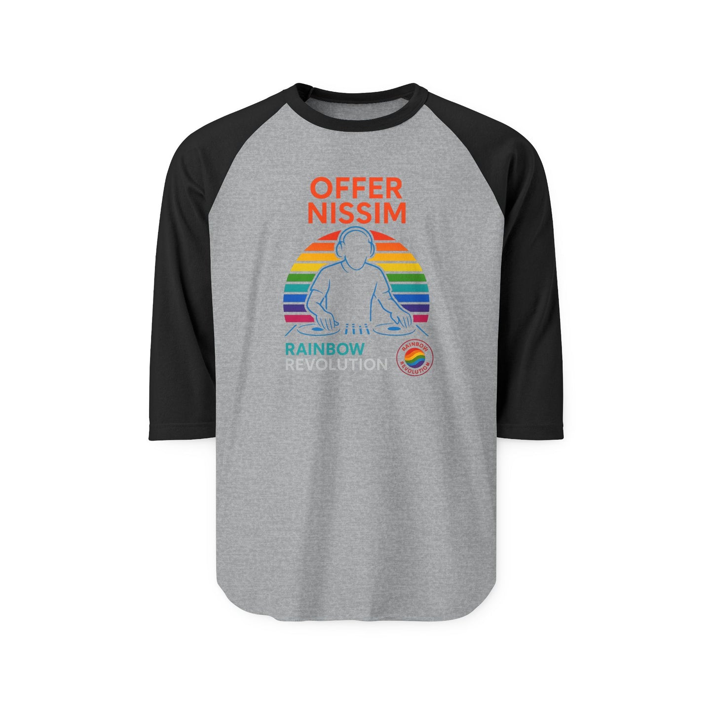 Rainbow Revolution Unisex Raglan Tee, Retro Gay Pride Shirt, Summer Festival Wear, Perfect for LGBTQ+ Celebrations